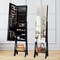 Freestanding Jewelry Cabinet Armoire Organizer with Bevel Edge Mirror